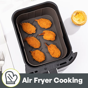 Air Fryer Silicone Liners 10QT for Ninja DZ201/DZ550/DZ401/SL401, 2 Pack - NEWITEE BPA Free Platinum Silicone Air Fryer, Rectangle Dual Ninja Air Fryer Liners Tray with Handle