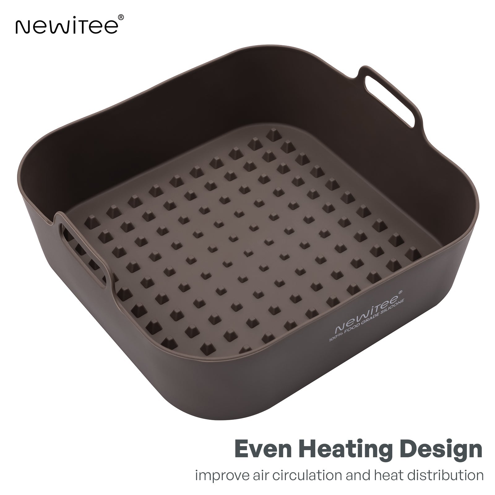 Air Fryer Silicone Liners 5 QT for Ninja* AF141/COSORI*, 2 Pack Square Silicone Air Fryer Basket BPA Free, Platinum Silicone Air Fryer Baking Tray, 7.8 Inch Reusable Large Air Fryer Liners